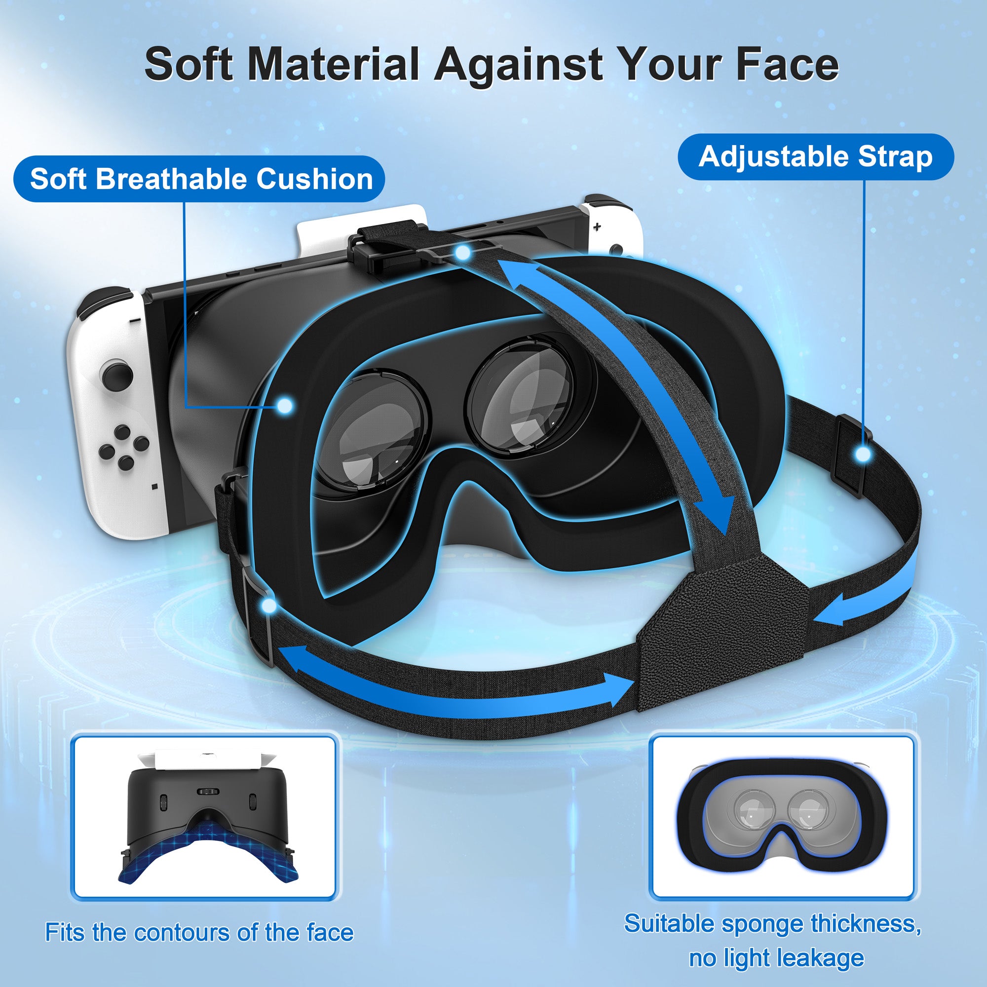 Náhlavní souprava DEVASO VR pro herní konzoli Nintendo Switch Odvod tepla Plastová čelenka Brýle VR černá/bílá Náhlavní souprava DEVASO VR pro herní konzoli Nintendo Switch Odvod tepla Plastová čelenka Brýle VR černá/bílá